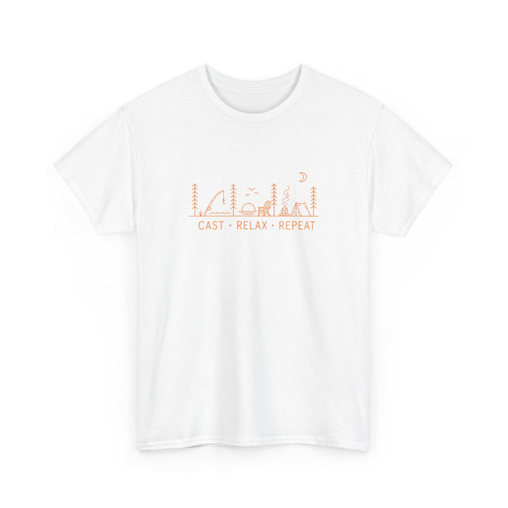 Reel Good Mates Cast Relax Repeat  Cotton Fishing T-Shirt