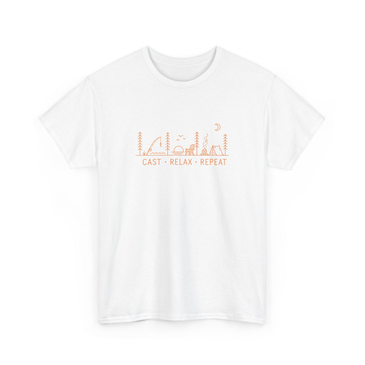 Reel Good Mates Cast Relax Repeat  Cotton Fishing T-Shirt