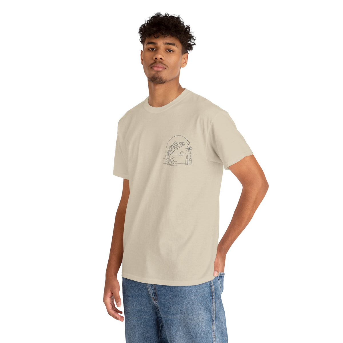 Reel Good Mates Beach Fishing Retro  Cotton Fishing T-Shirt